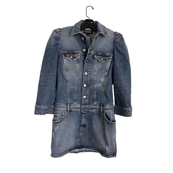 Retrofete SIBI denim mini DRESS Size M - Picture 6 of 8